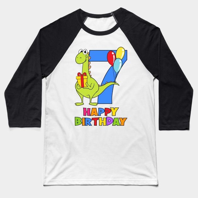 7th Birthday Party 7 Year Old Seven Years Baseball T-Shirt by KidsBirthdayPartyShirts